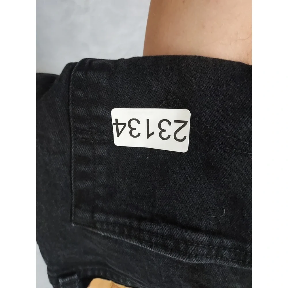 Levis 501 Jean Shorts Mens 30 Denim Button Fly Jorts Black Cotton Stretch
